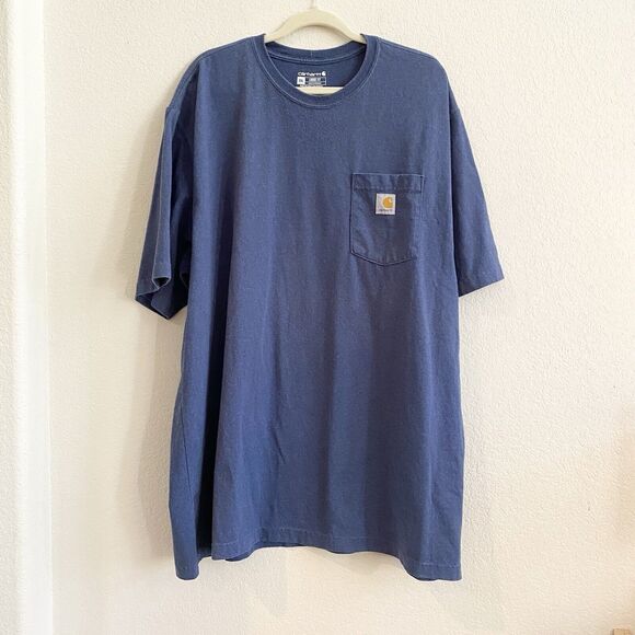 Carhartt Men's T-Shirt Loose Fit Heavyweight Short-Sleeve Pocket Work 2XL - Picture 2 of 11